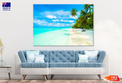 Tropical Beach in Maldives Island View Photograph Print 100% Australian Made