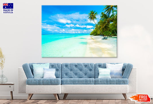 Tropical Beach in Maldives Island View Photograph Print 100% Australian Made