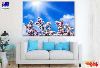 Magnolia Flowers & Blue Sky Digital Art Print 100% Australian Made