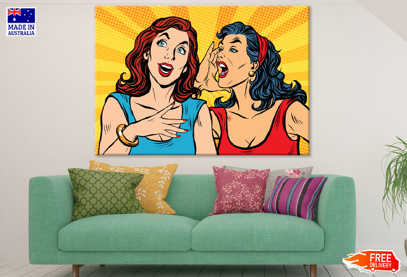 Girls Whispering Illustration Print 100% Australian Made