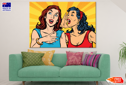 Girls Whispering Illustration Print 100% Australian Made