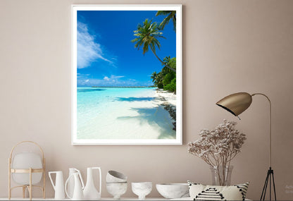 Maldives Island with Beach View Photograph Home Decor Premium Quality Poster Print Choose Your Sizes