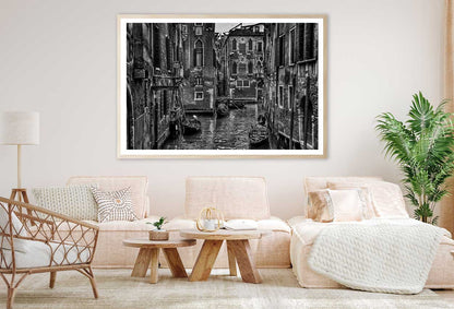 Venice City Lake B&W View Photograph Home Decor Premium Quality Poster Print Choose Your Sizes