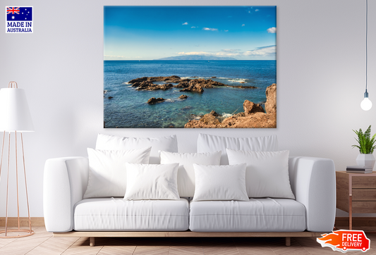 Rocks & Sea Aerial View Photograph Print 100% Australian Made