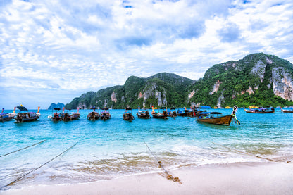 Rocks on Phi Phi Island Pier View Thailand Print 100% Australian Made