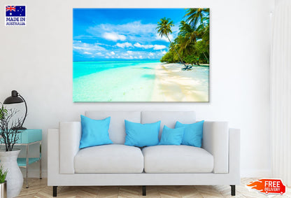 Tropical Beach in Maldives Island View Photograph Print 100% Australian Made