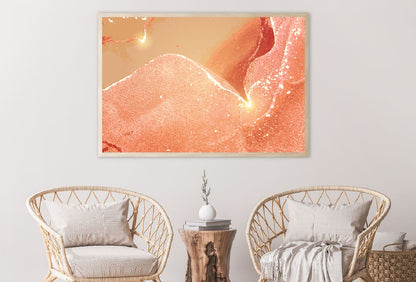 Peach Pink & Gold Marble Abstract Design Home Decor Premium Quality Poster Print Choose Your Sizes
