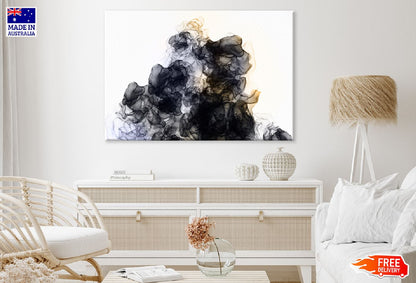 Black & Gold Smoke Abstract Design Print 100% Australian Made