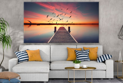 Stunning beach Wooden Pier Sunset Print 100% Australian Made