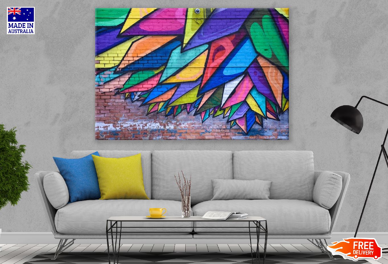 Colorful Wall Paint Abstract Design Print 100% Australian Made