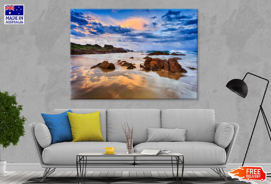 Rocks on Stockton Beach Sunrise Photograph Print 100% Australian Made