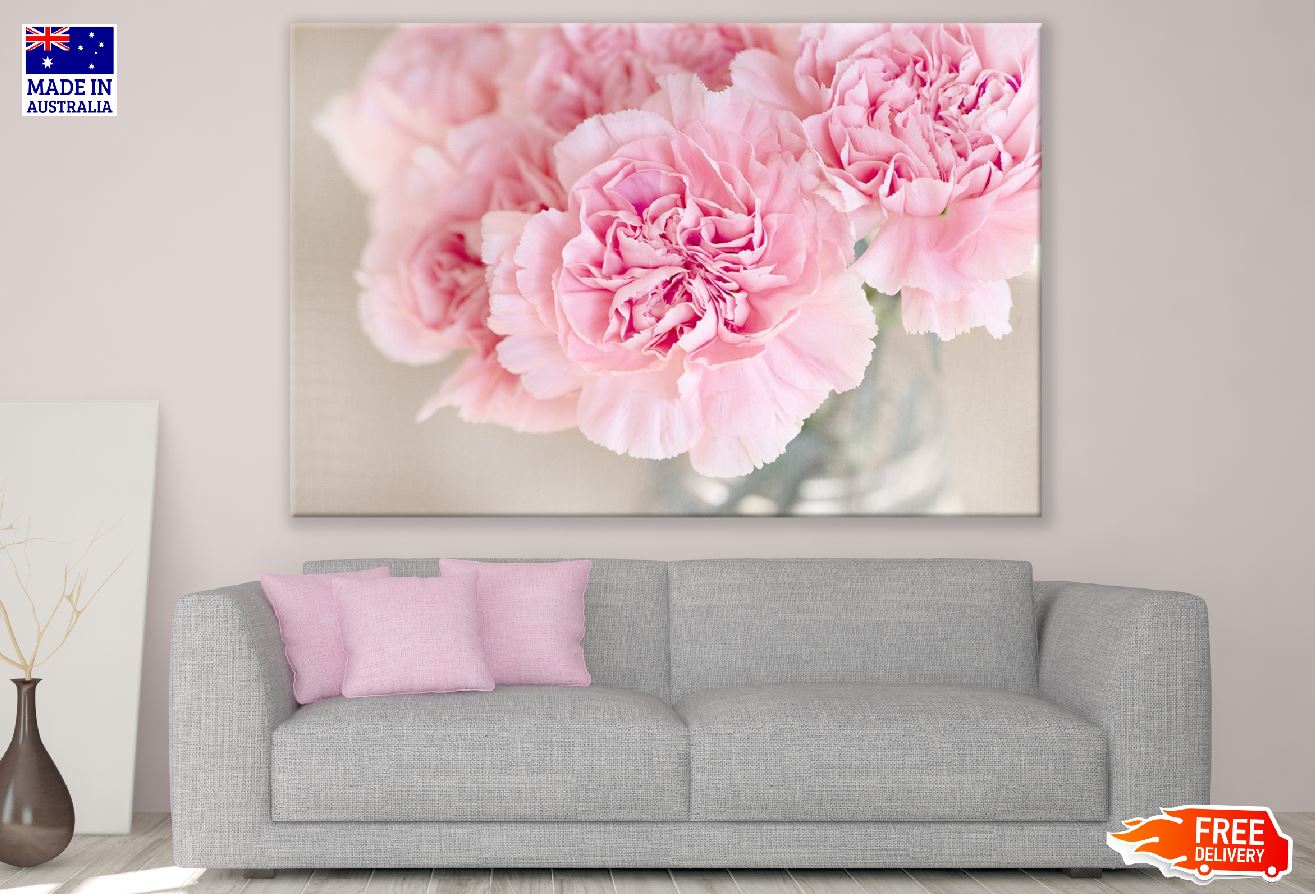 Pink Carnation Flowers Closeup Photograph Print 100% Australian Made