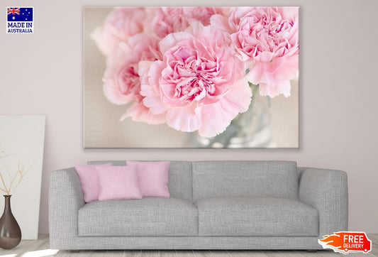 Pink Carnation Flowers Closeup Photograph Print 100% Australian Made