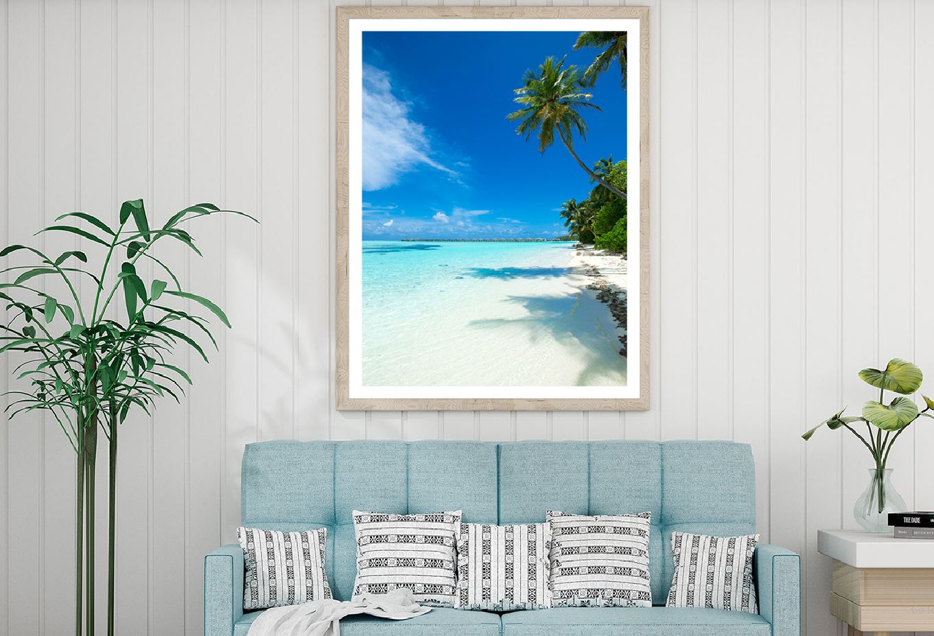 Maldives Island with Beach View Photograph Home Decor Premium Quality Poster Print Choose Your Sizes