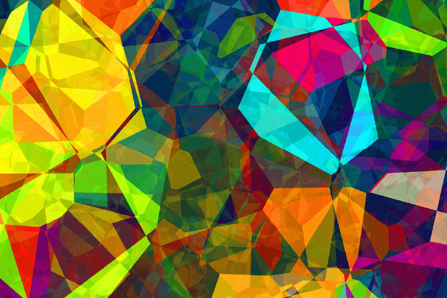Colorful Geometric Triangles Abstract Design Print 100% Australian Made