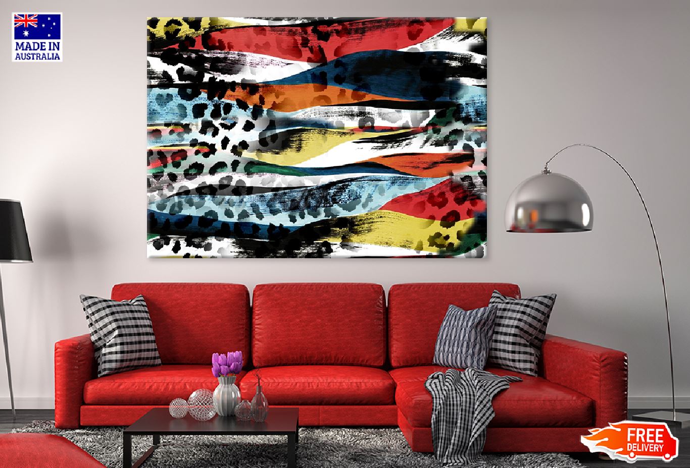 Panther Animal Fabric Abstract Design Print 100% Australian Made