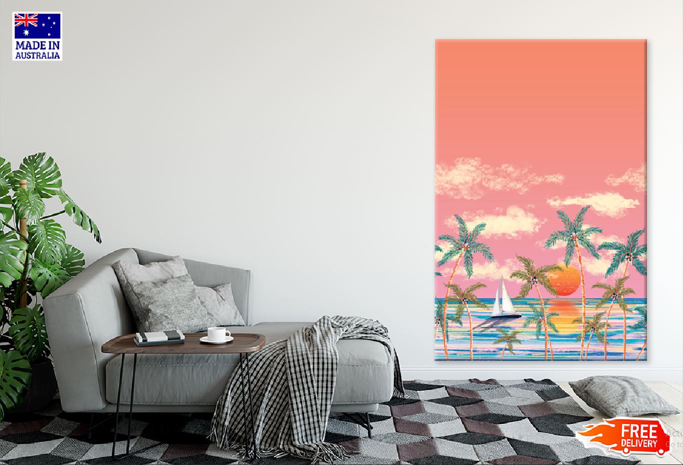 Miami Beach Digital Illustration Print 100% Australian Made
