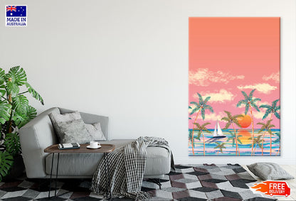 Miami Beach Digital Illustration Print 100% Australian Made