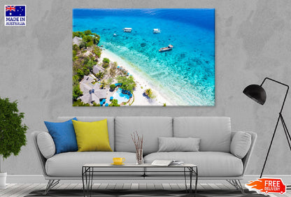 SuSumilon Island Beach Aerial View Photograph Print 100% Australian Made