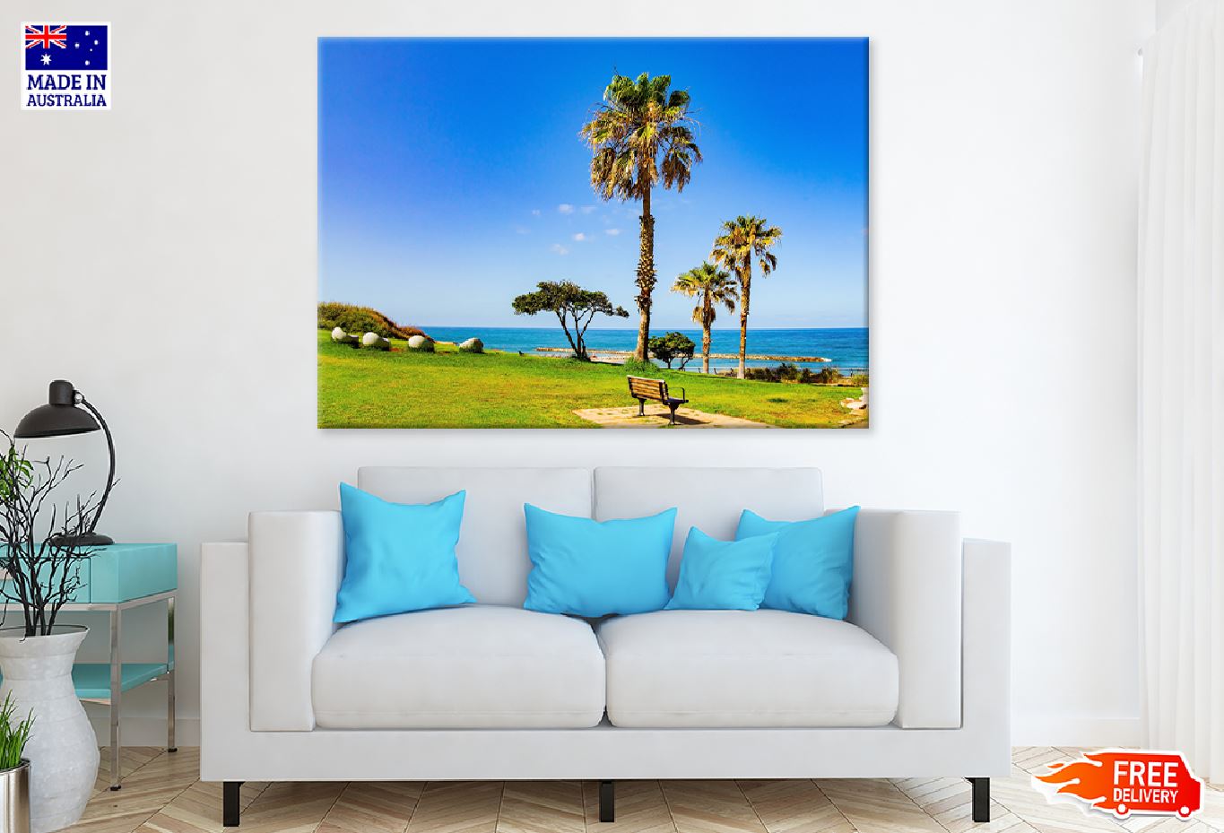 Tall Palms Trees on Green Lawns Photograph Print 100% Australian Made