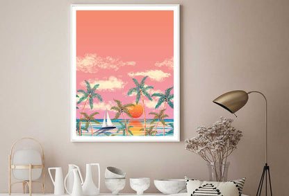 Miami Beach Digital Illustration Home Decor Premium Quality Poster Print Choose Your Sizes