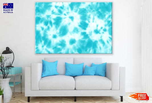 White & Blue Abstract Design Print 100% Australian Made