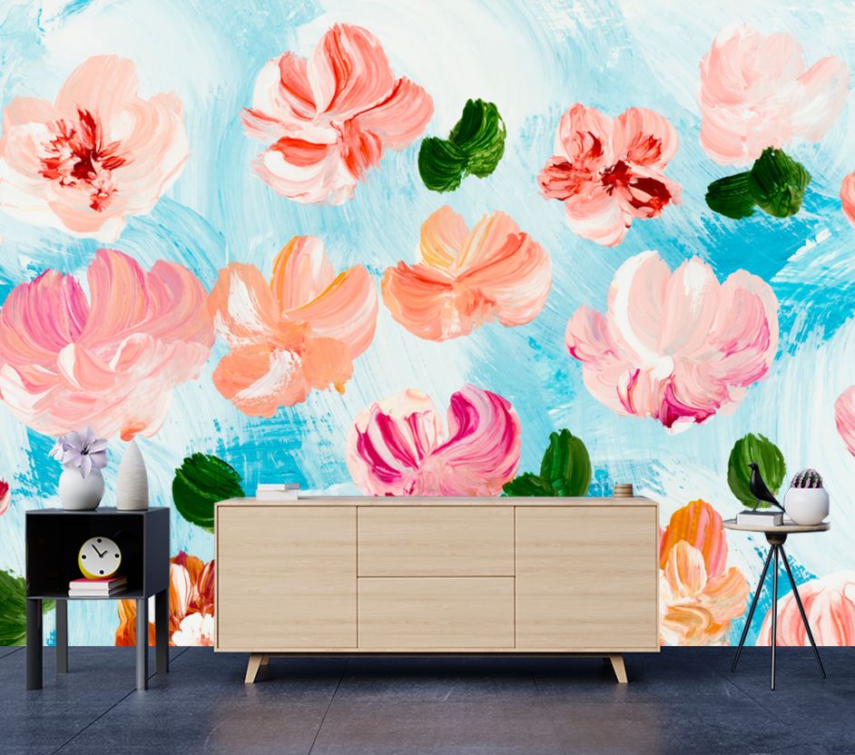 Wallpaper Murals Peel and Stick Removable Colorful Floral Painting High Quality