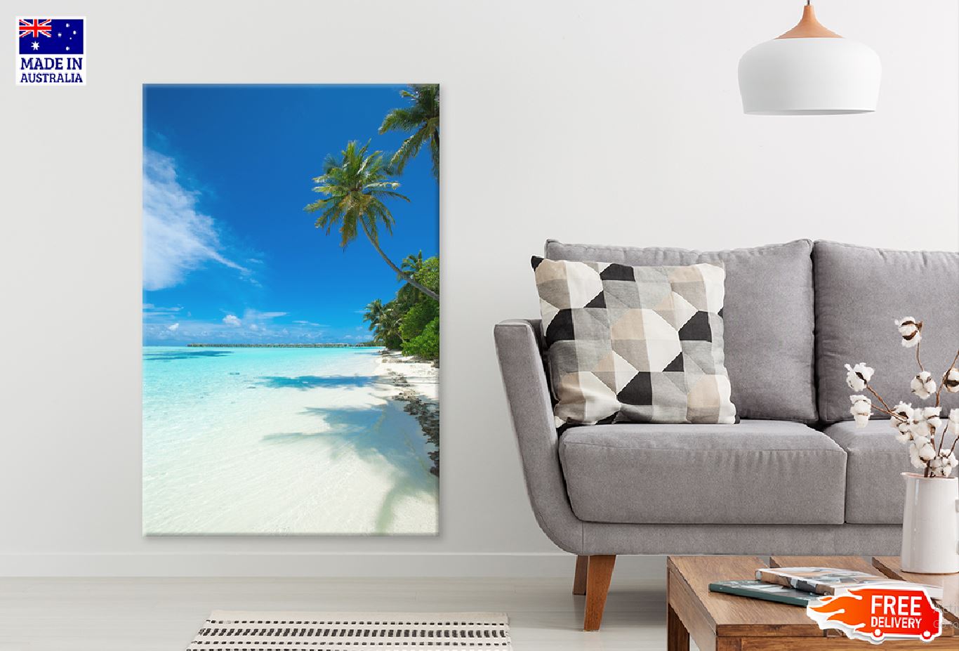 Maldives Island with Beach View Photograph Print 100% Australian Made