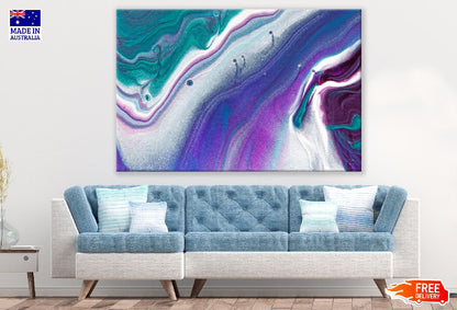 Green Blue & White Abstract Design Print 100% Australian Made