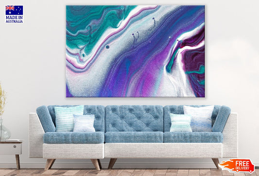 Green Blue & White Abstract Design Print 100% Australian Made