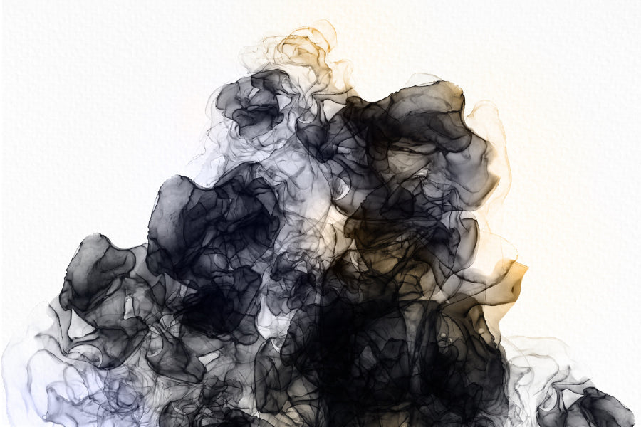 Black & Gold Smoke Abstract Design Print 100% Australian Made