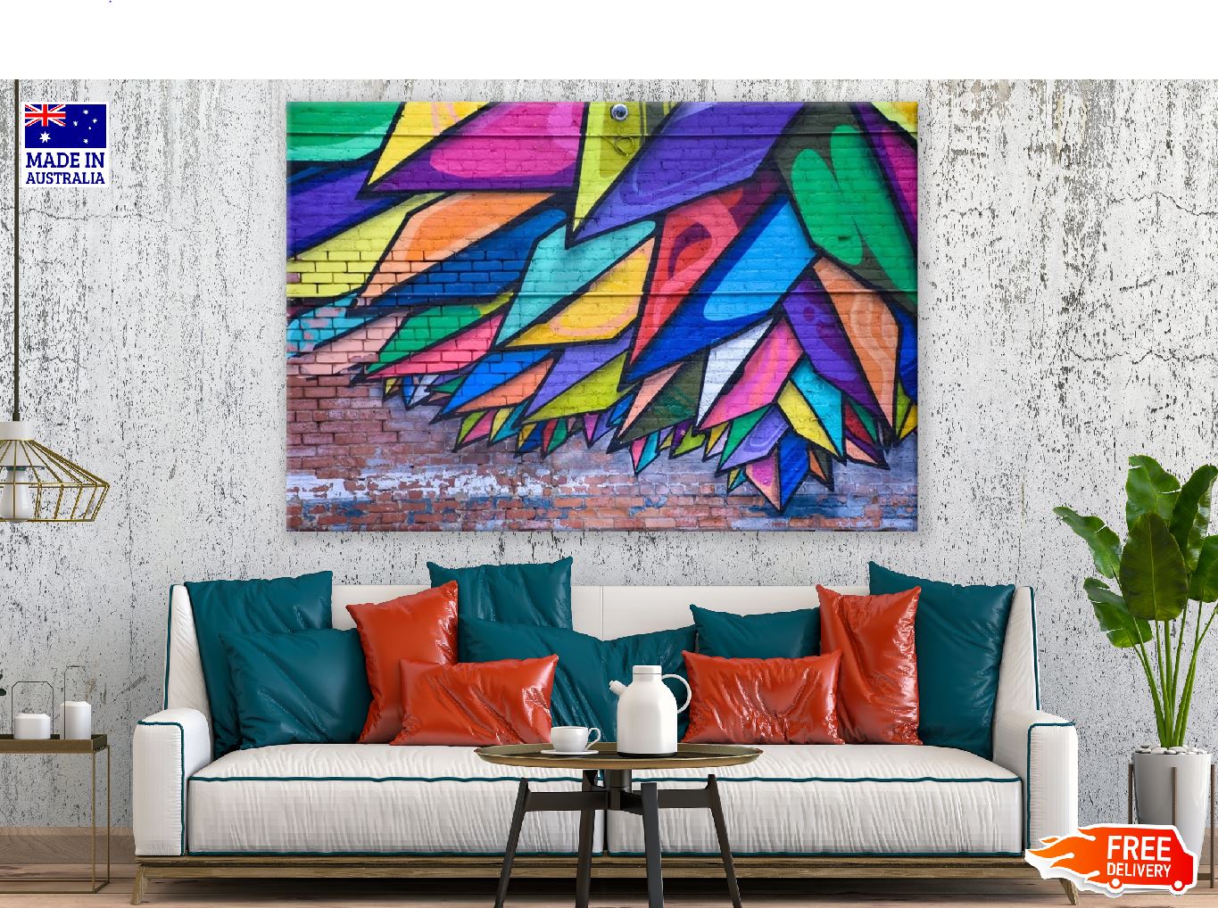 Colorful Wall Paint Abstract Design Print 100% Australian Made