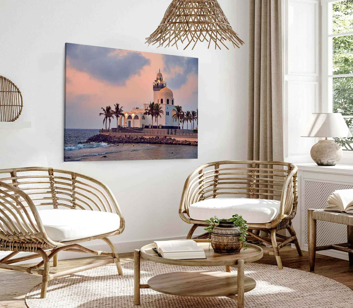 Bella Home View of Island Mosque in Jeddah Print Canvas Ready to hang