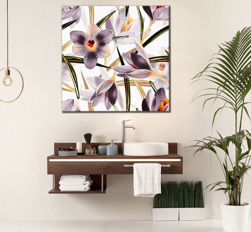 Square Canvas Watercolor Floral Painting High Quality Print 100% Australian Made