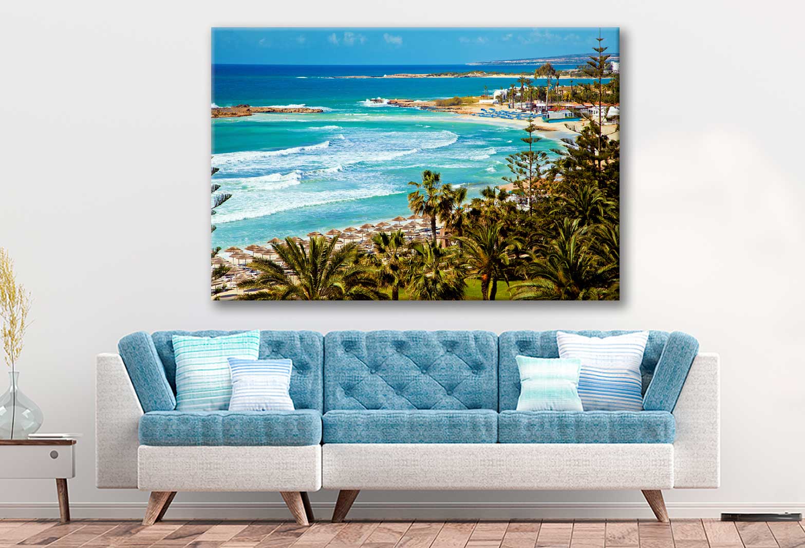 Bella Home Mediterranean Turquoise Sea View Print Canvas Ready to hang