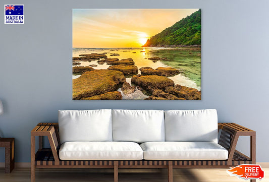 Mountain Around Ocean Rock View Photograph Print 100% Australian Made