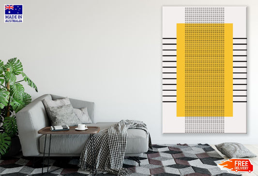 Yellow Square Line Art Abstract Design Print 100% Australian Made