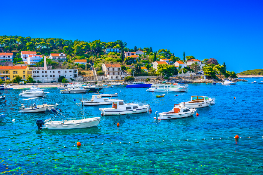 Boats On Sea & City View Print 100% Australian Made