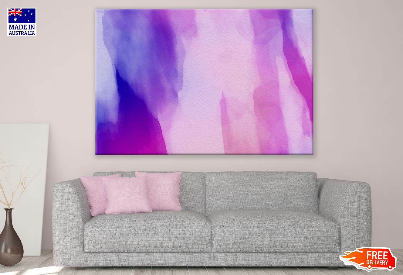 Pink & Blue Abstract Design Print 100% Australian Made