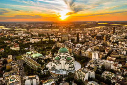 Belgrade City Aerial View Photograph Print 100% Australian Made