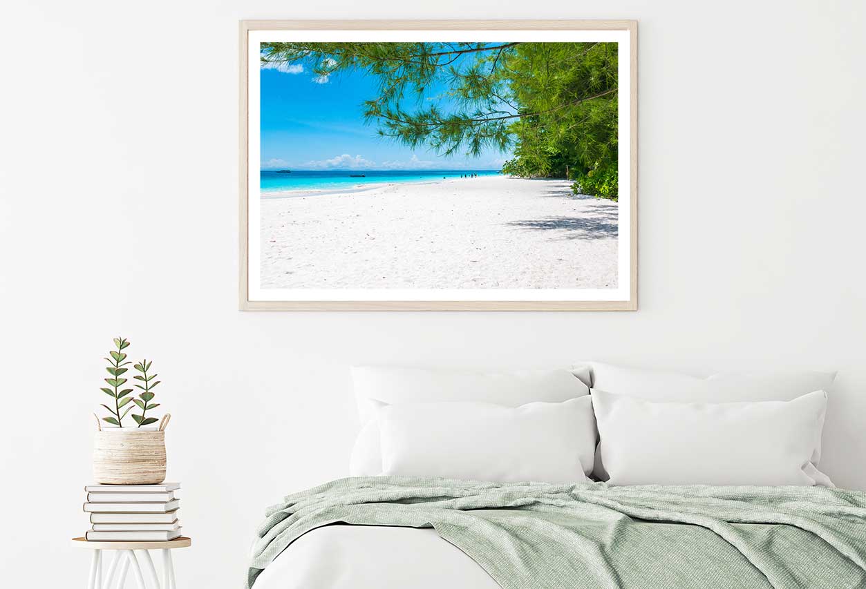 Summer Sandy Sea & Blue Sky View Photograph Home Decor Premium Quality Poster Print Choose Your Sizes