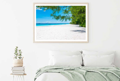 Summer Sandy Sea & Blue Sky View Photograph Home Decor Premium Quality Poster Print Choose Your Sizes