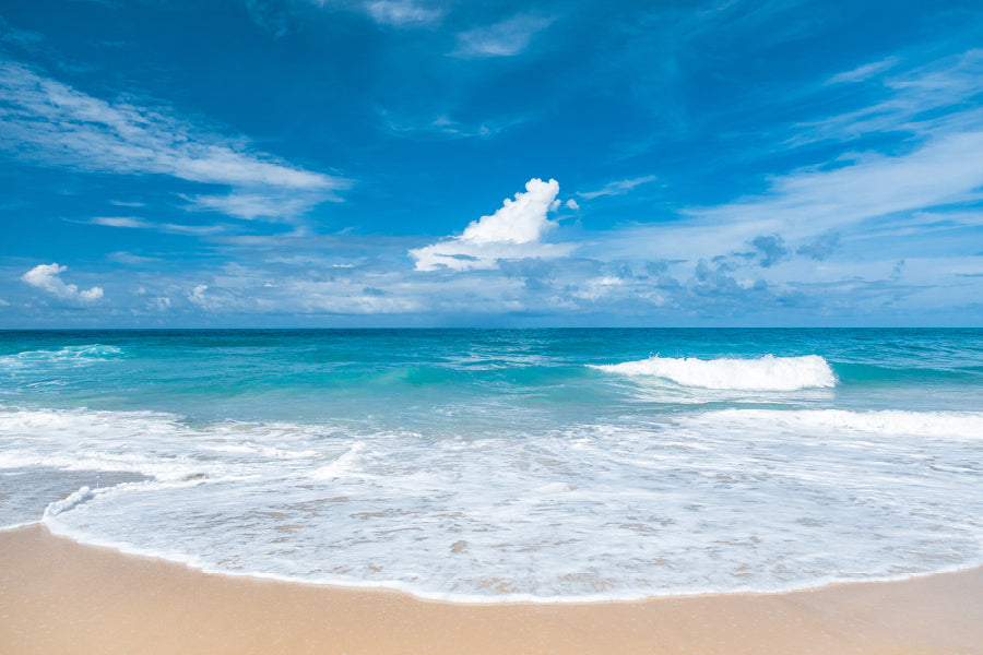 Sandy Sea Waves & Blue Sky Photograph Print 100% Australian Made