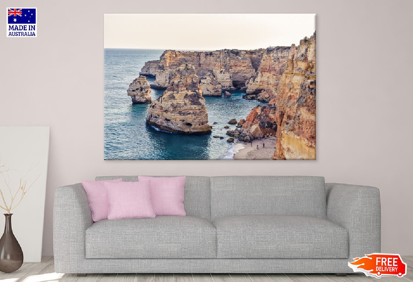 Cliffs on Marinha Beach Scenery View Photograph Print 100% Australian Made