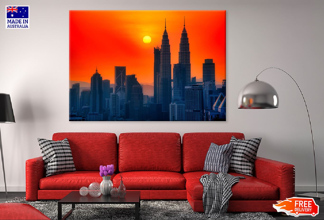 Kuala Lumpur City Sunrise Scenery Photograph Print 100% Australian Made