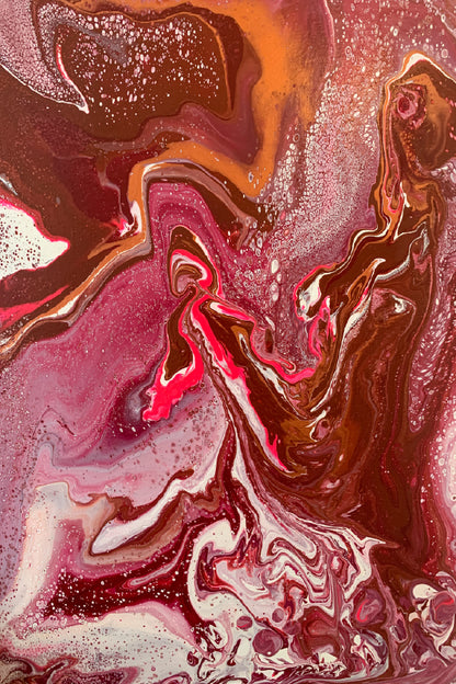 White Pink & Red Abstract Acrylic Design Home Decor Premium Quality Poster Print Choose Your Sizes