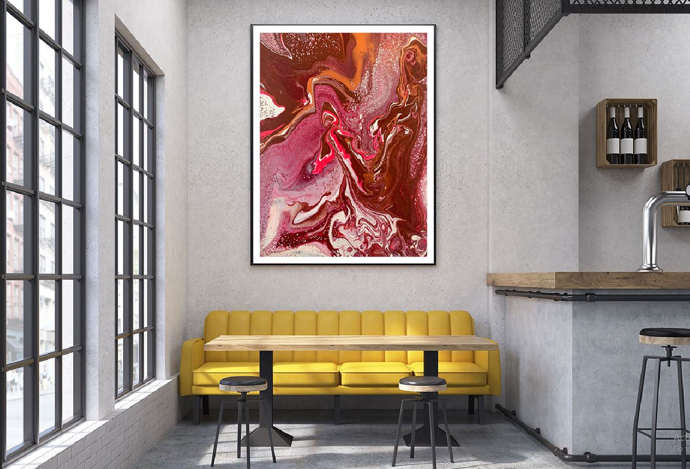 White Pink & Red Abstract Acrylic Design Home Decor Premium Quality Poster Print Choose Your Sizes