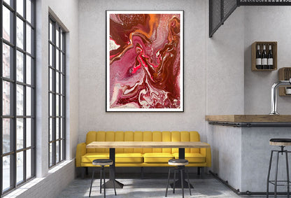 White Pink & Red Abstract Acrylic Design Home Decor Premium Quality Poster Print Choose Your Sizes