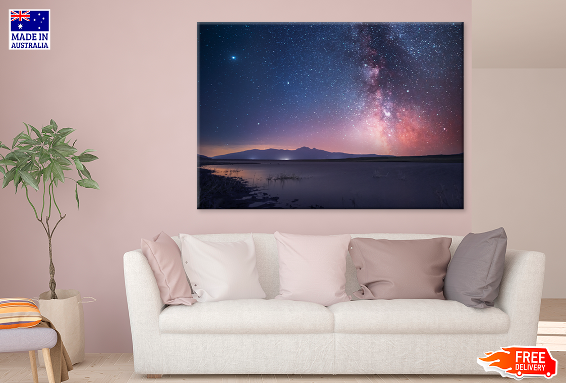 Mountain & Galaxy Sky View Print 100% Australian Made