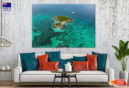 Tropical Island & Ocean Aerial View Photograph Print 100% Australian Made